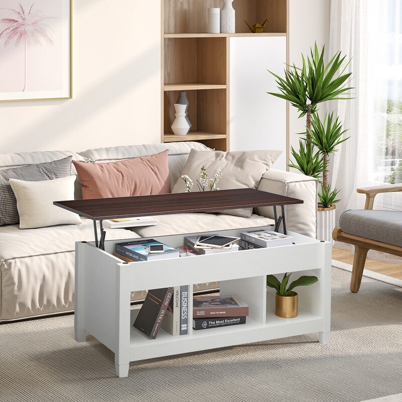 Lift Top Coffee Table Dining Table for Office， Small Apartment - Mycitystee