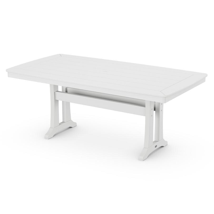 POLYWOOD Nautical Trestle 38 X 72-Inch Dining Table in White - Mycitystee