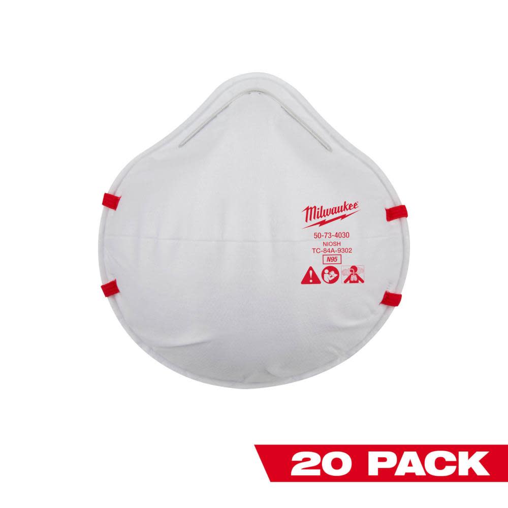 Milwaukee N95 Respirator 20pk 48-73-4035 from Milwaukee - Mycitystee