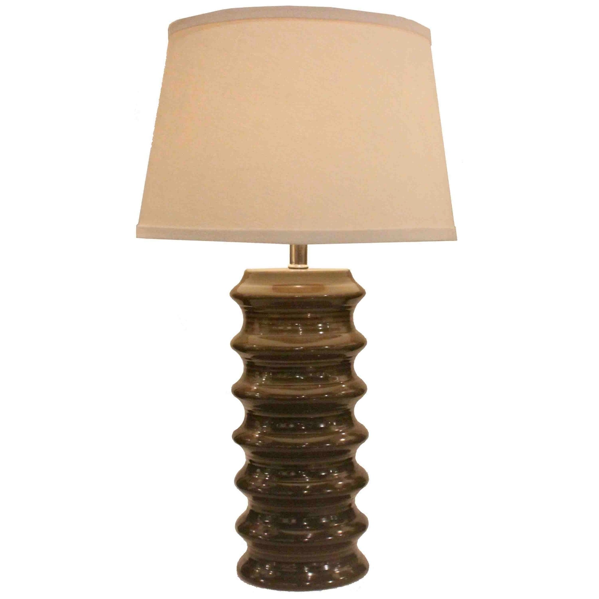 Fangio Lighting's #8111 DT 33 in. Ribbed Ceramic Table Lamp in Dark Taupe - Mycitystee