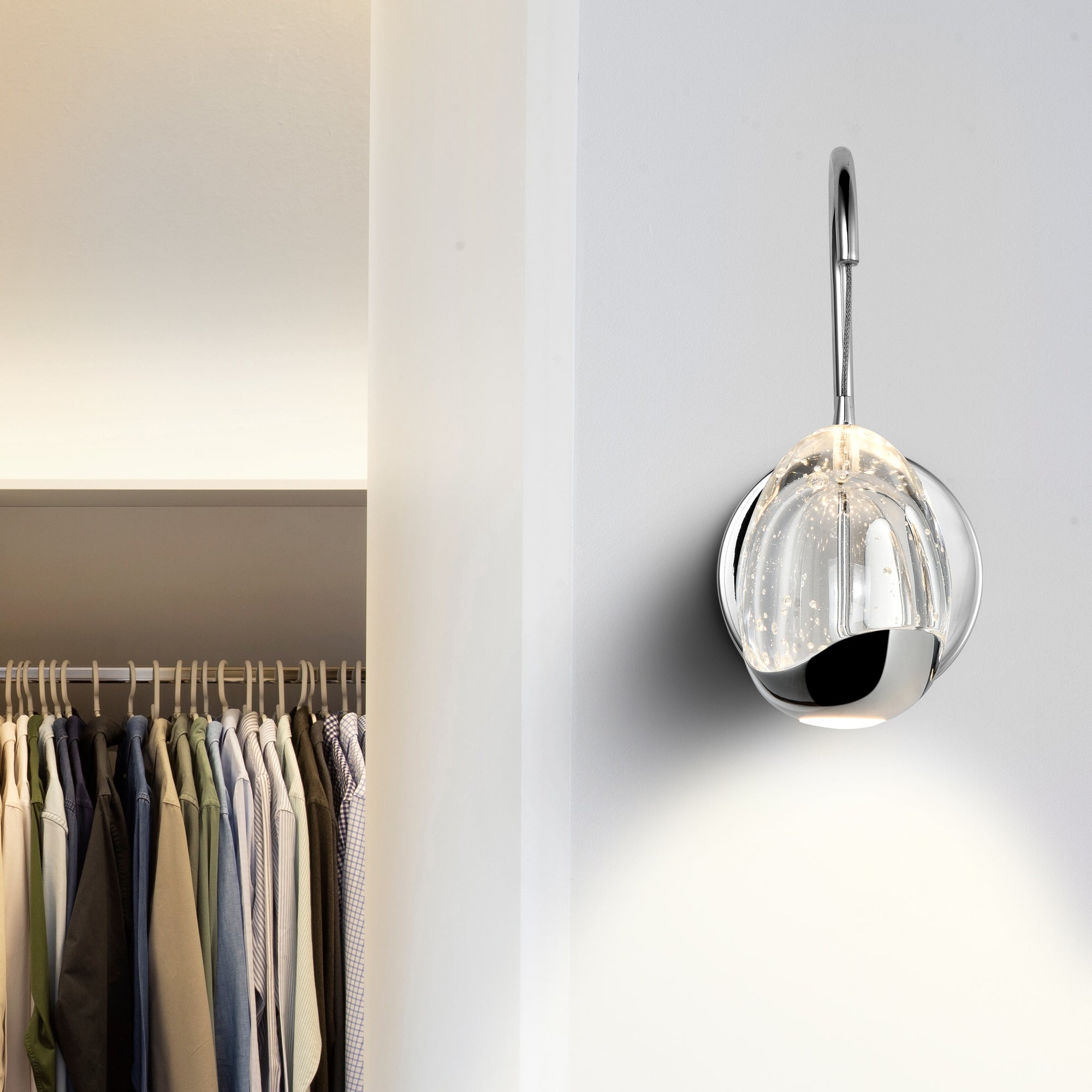 VONN Lighting Venezia ETL Certified Integrated LED Wall Sconce Light with Clear Glass Globe Shade， Polished Chrome - Mycitystee
