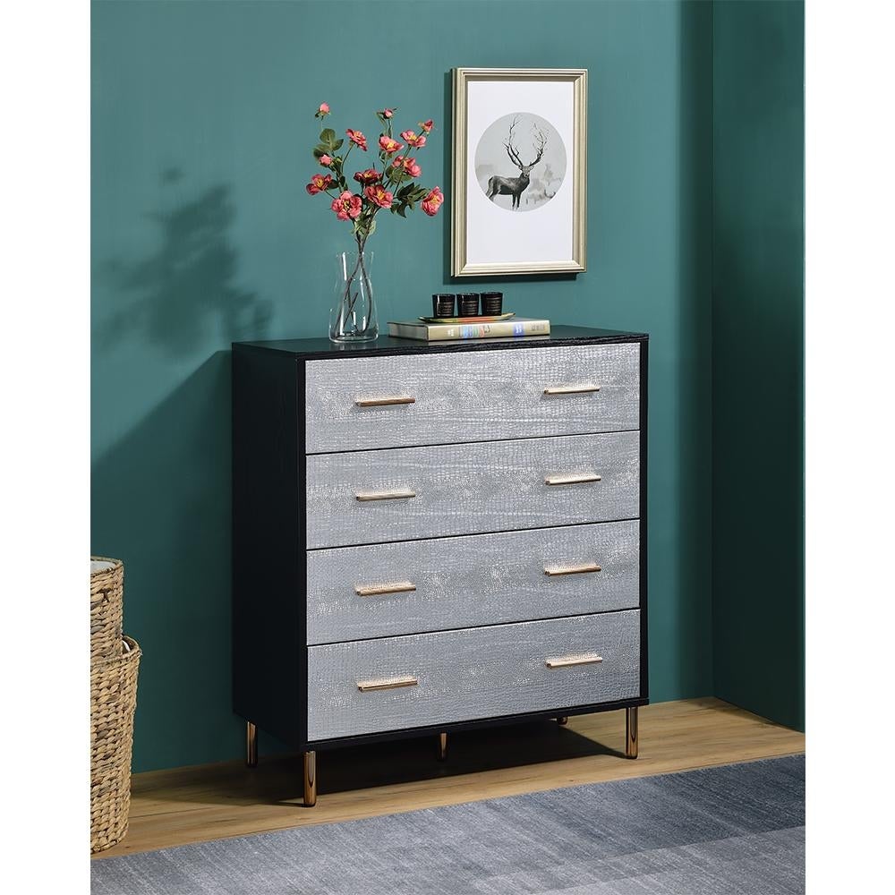 Myles Chest， Black， Silver and Gold Finish - - 37218242 - Mycitystee