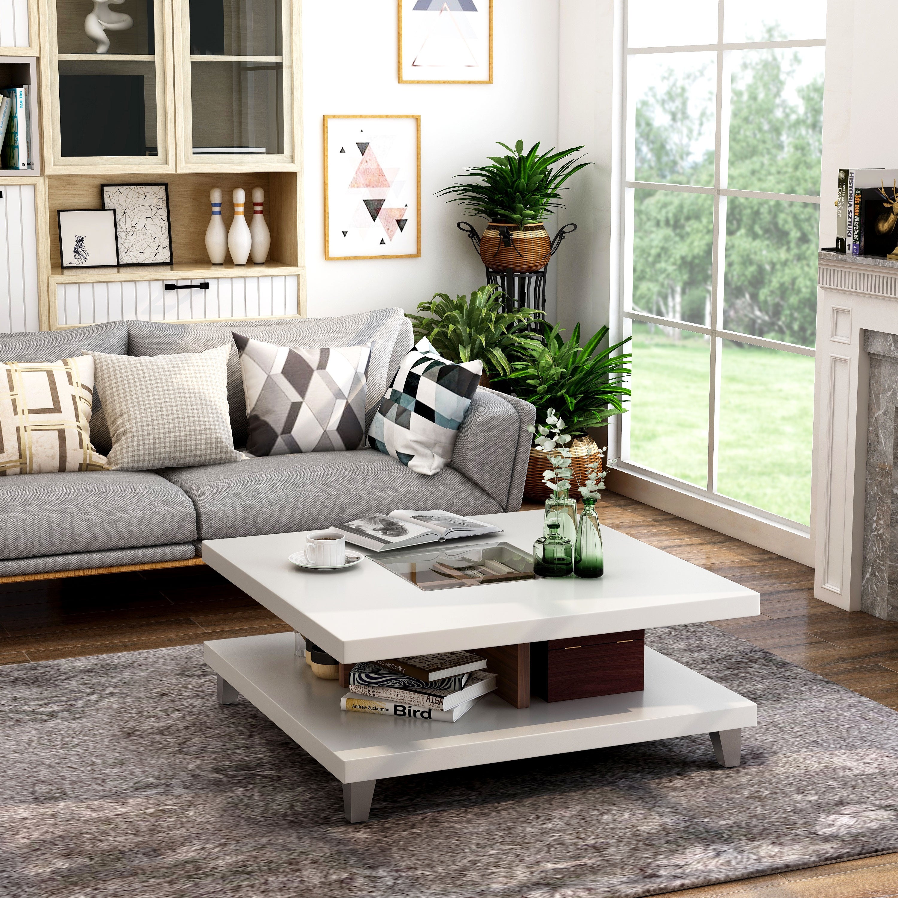Furniture of America Sele Modern White Low-Profile Coffee Table - Mycitystee