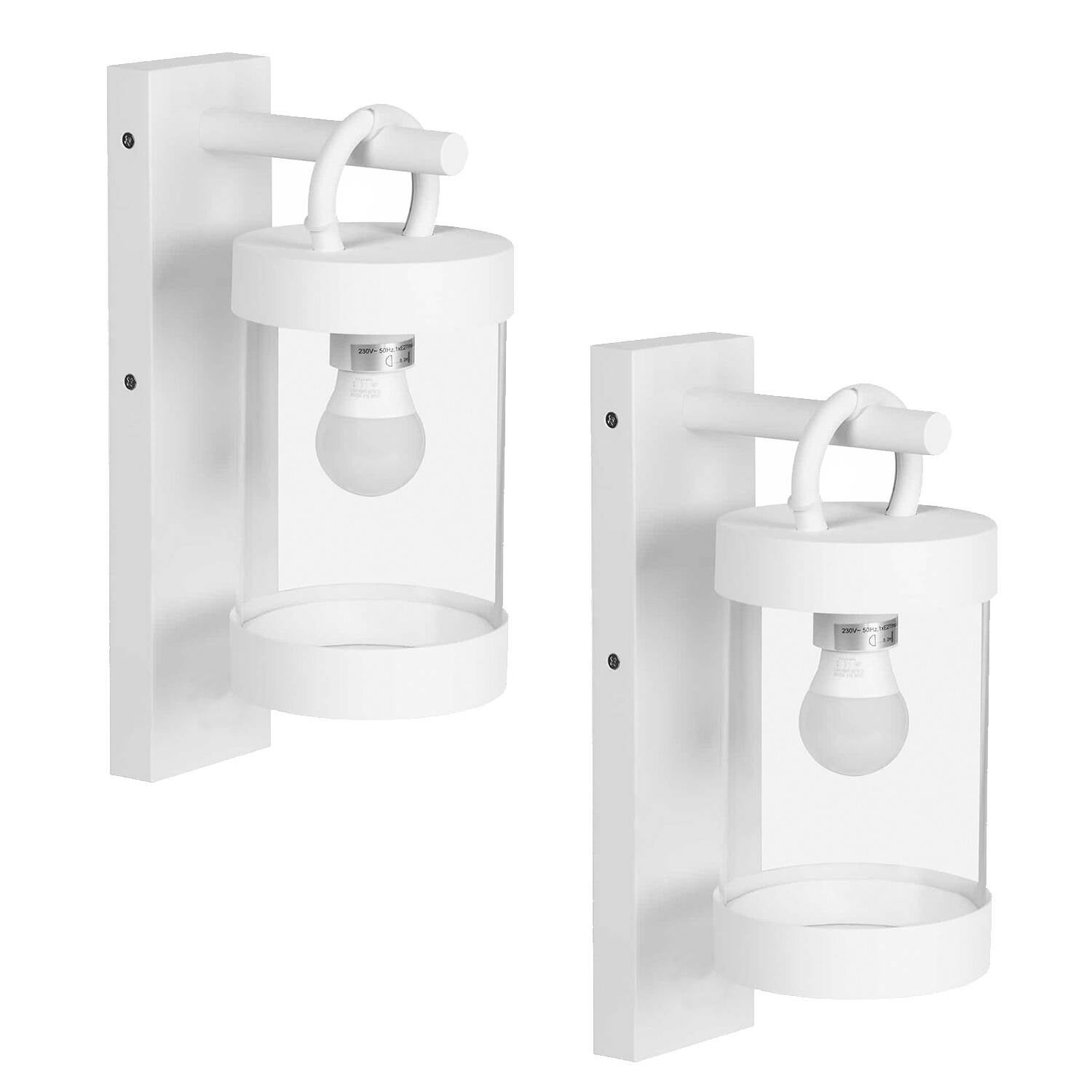 2 Pack Wall Light Outdoor Lantern with Dusk to Dawn Sensor E26 Bulb - Mycitystee