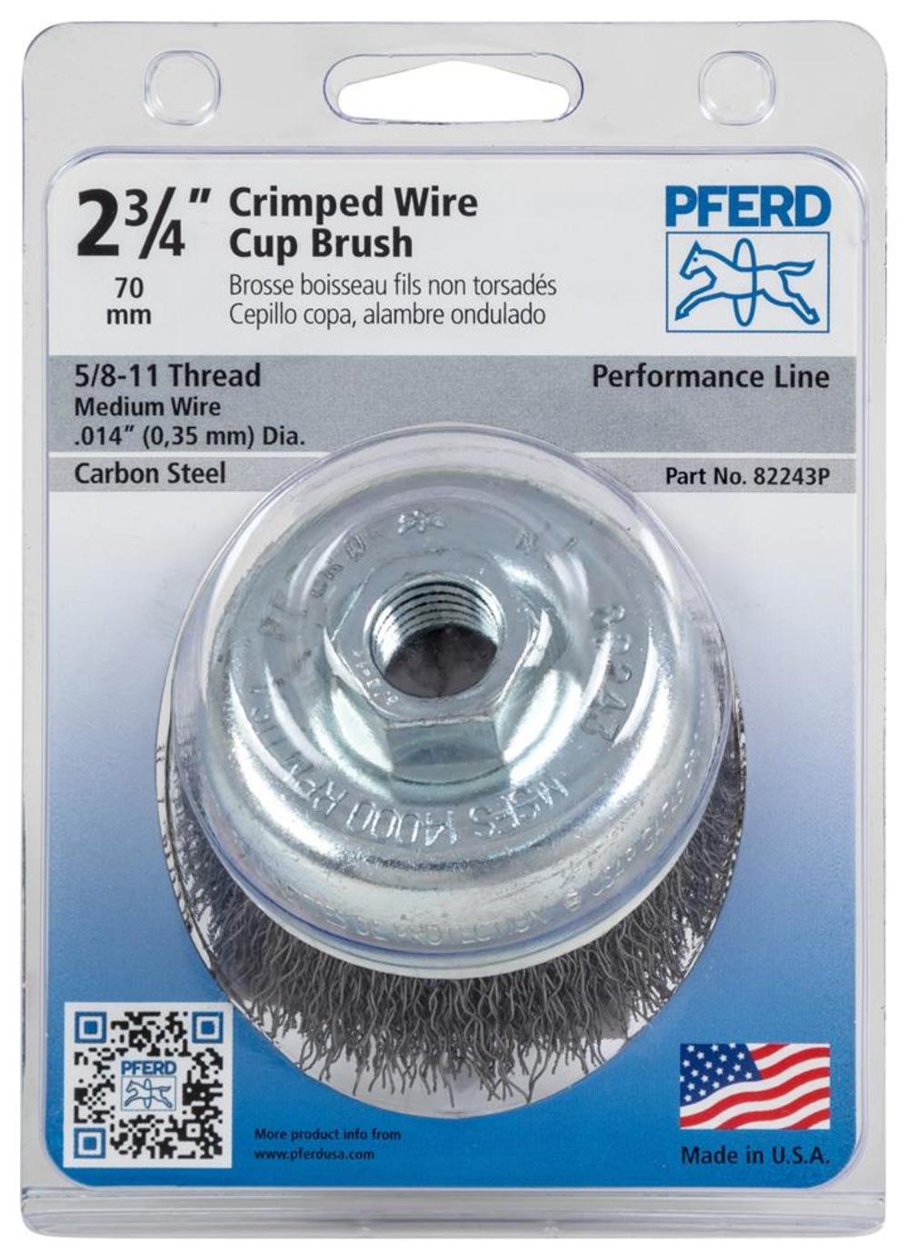 P.O.P. 2-3/4 Crimped Wire Cup Brush.014 CS Wire， 5/8-11 Thread (ext.) - Mycitystee