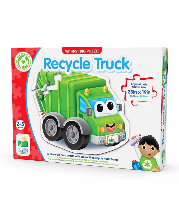 The Learning Journey - My First Big Vehicle Floor Recycle Truck 12 Piece Puzzle Set - Mycitystee