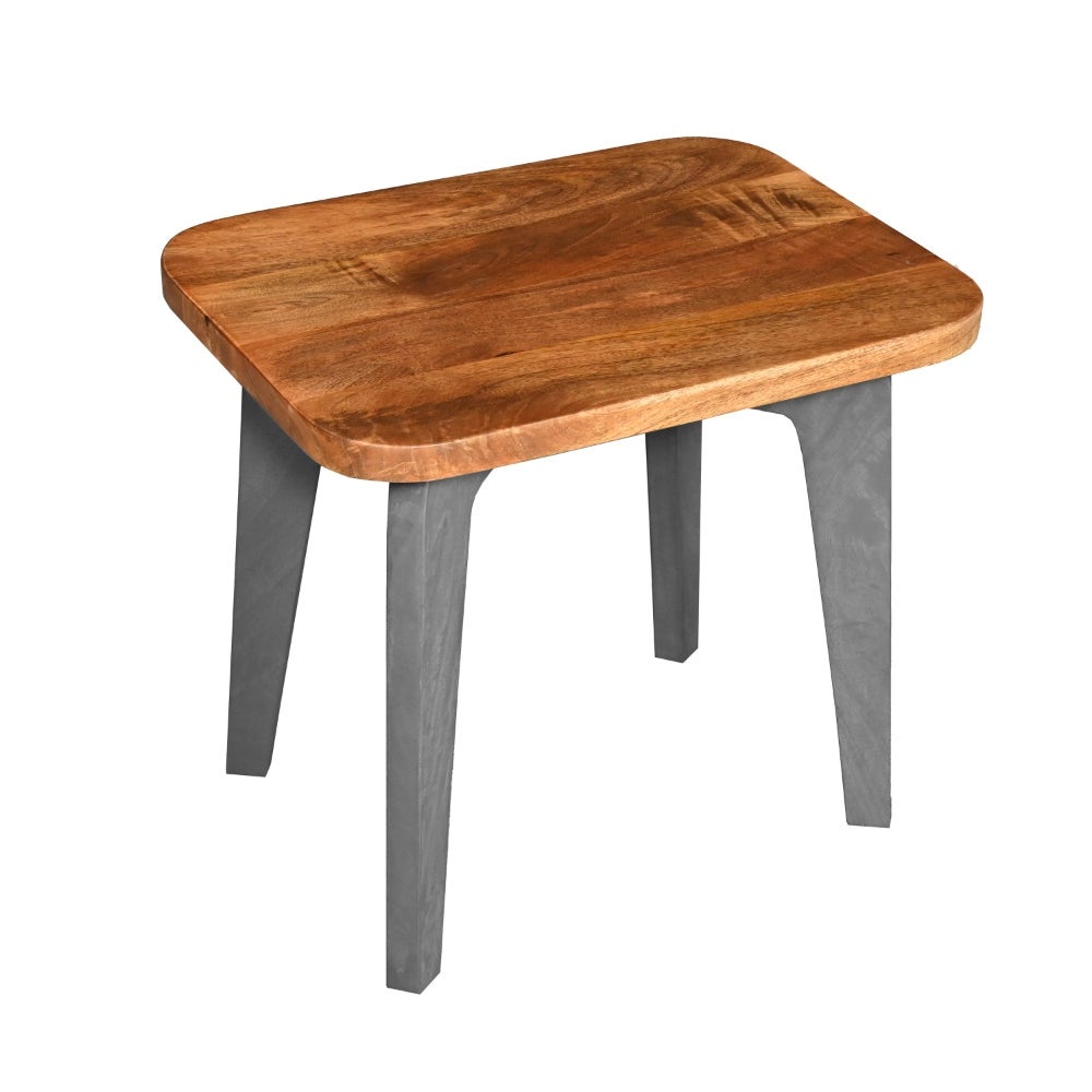 Wade 20/28 Inch Handcrafted Rectangular Side End Table， Solid Natural Brown Mango Wood - Mycitystee