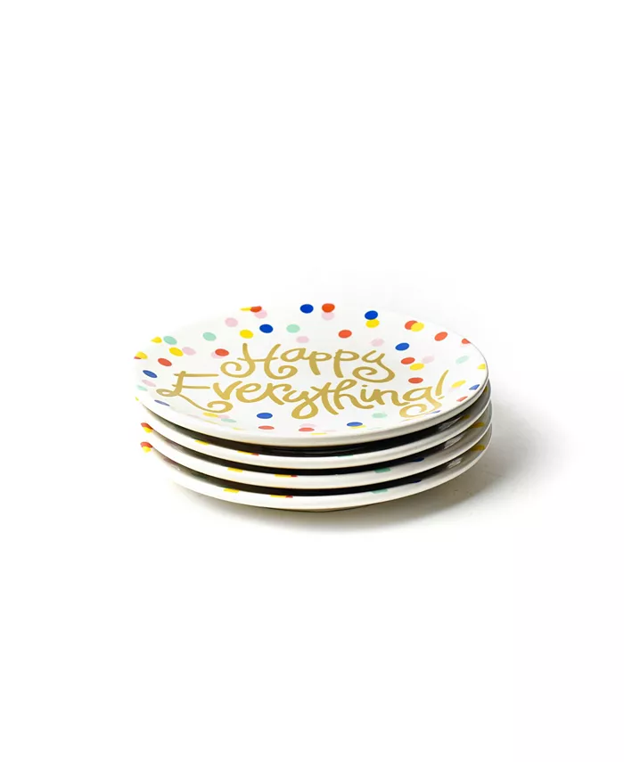 Happy Everything by Laura Johnson Happy Dot Salad Plate， Set of 4 - Mycitystee