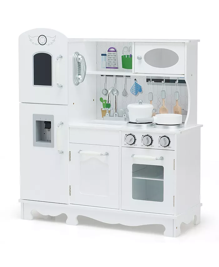 Costway Play Kitchen Pretend Play Cookware Set Toys for Kids w  Water Dispenser - Mycitystee