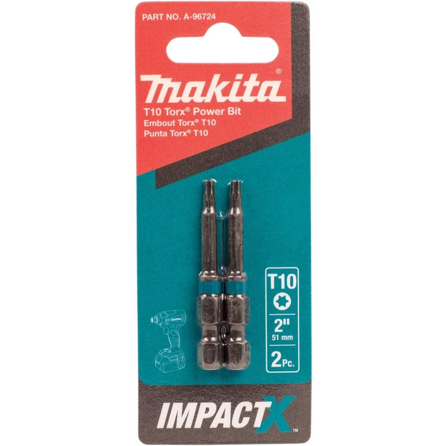 Makita ImpactX Torx T10 X 2 in. L Power Bit Heat-Treated Steel 2 pk - Mycitystee