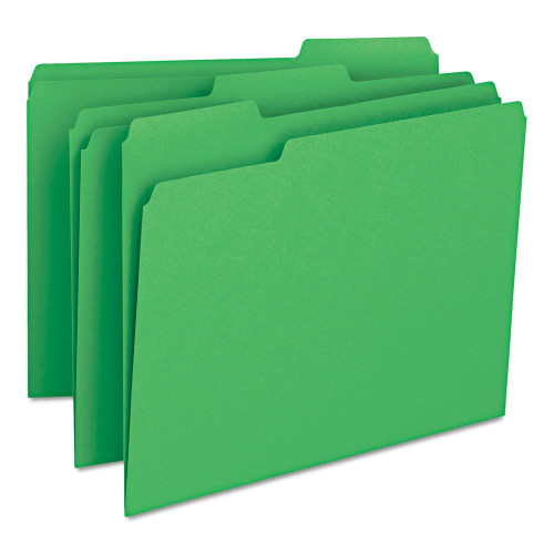Smead Colored File Folders， 1/3-Cut Tabs， Letter Size， Green， 100/Box (12143) - Mycitystee