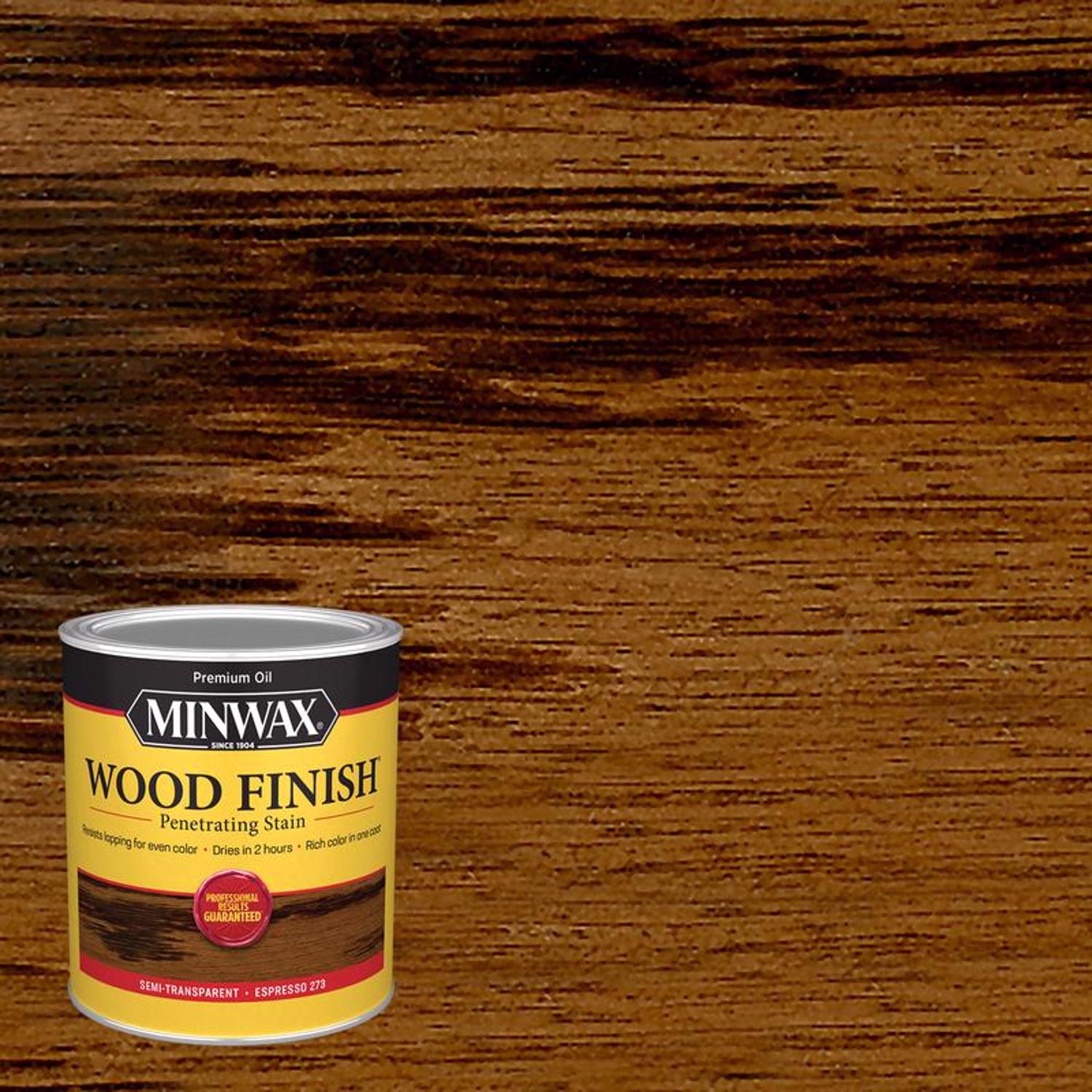 Minwax Wood Finish Semi-Transparent Espresso Oil-Based Penetrating Wood Finish 1 qt - Mycitystee
