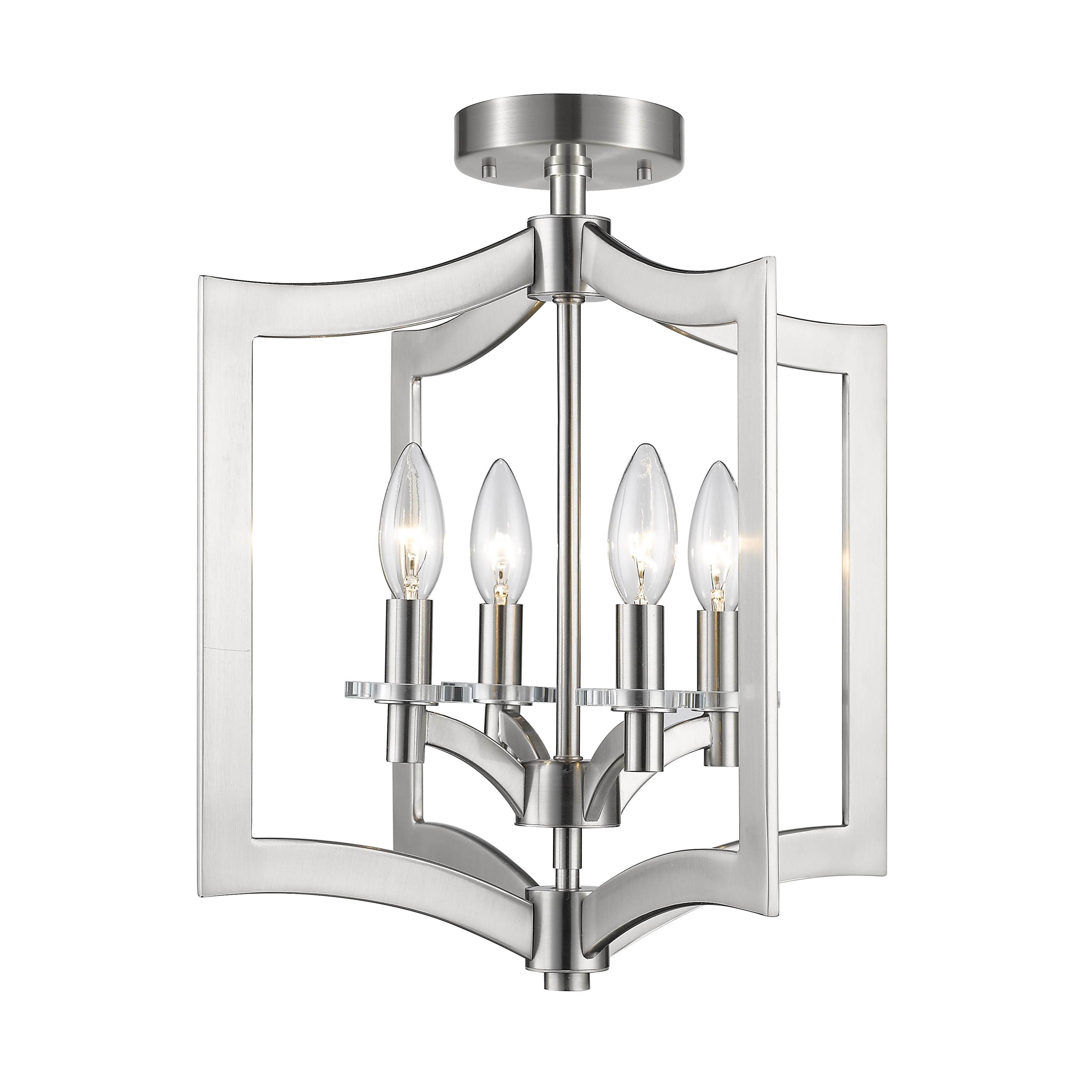 Avery Home Lighting Zander Brushed Nickel 4 Light Semi-Flush Mount - Brushed Nickel - Mycitystee