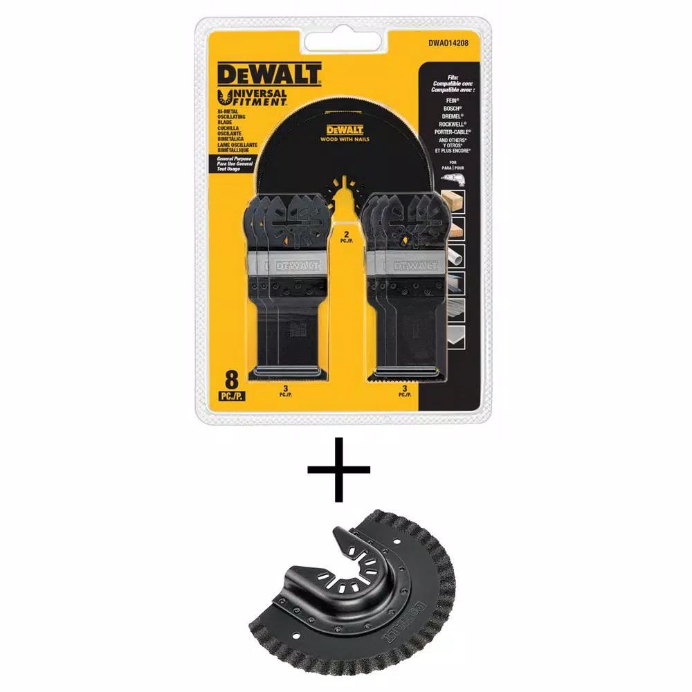 DEWALT Oscillating Set (8-Piece) with Oscillating Fast Cut Carbide Grout Removal Blade and#8211; XDC Depot - Mycitystee