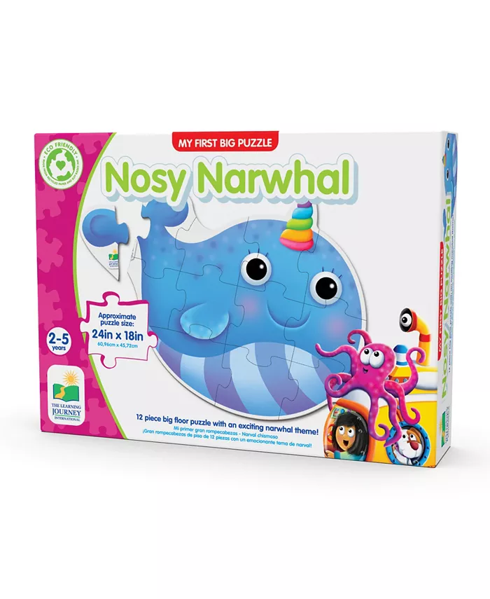 The Learning Journey - My First Big Floor Nosy Narwhal 12 Piece Puzzle Set - Mycitystee