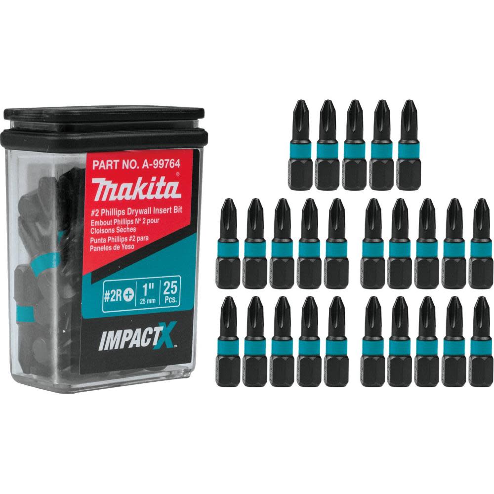 Impact X  #2 Phillips Drywall 1″ Insert Bit， 25/pk - Mycitystee