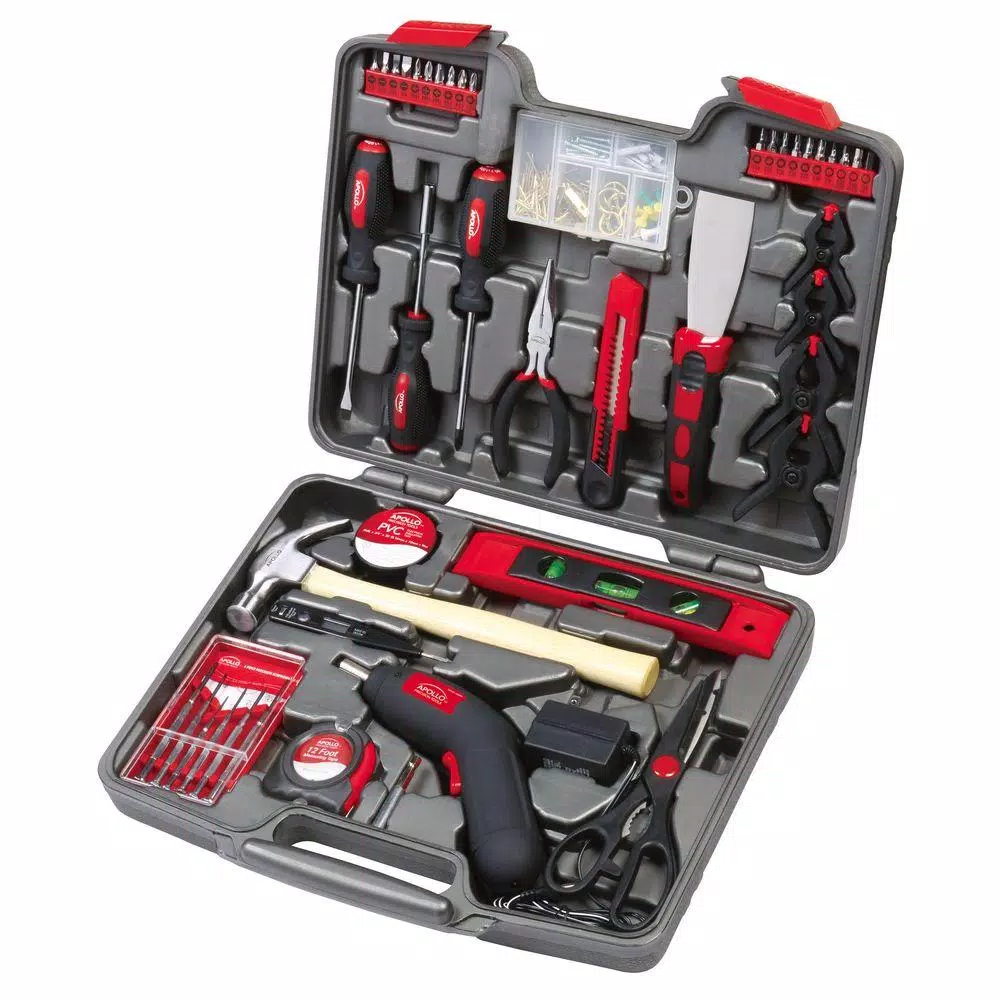 Apollo Home Tool Kit with 4.8-Volt Cordless Screwdriver (144-Piece) and#8211; XDC Depot - Mycitystee