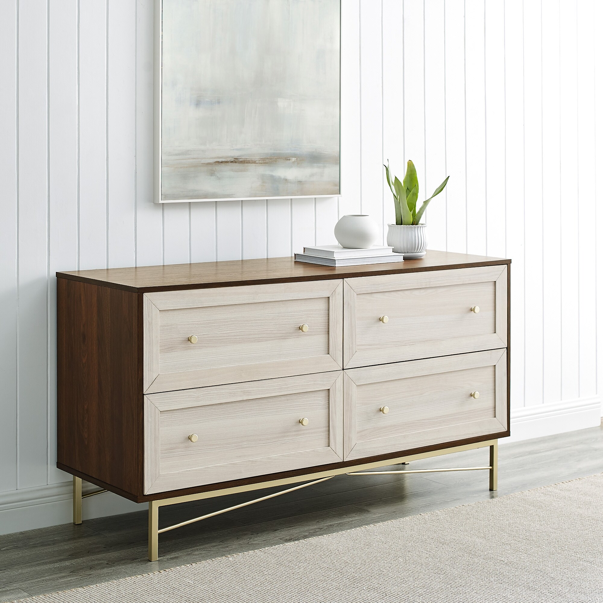 Middlebrook Designs 4-Drawer Gold Base Dresser - - 33129473 - Mycitystee