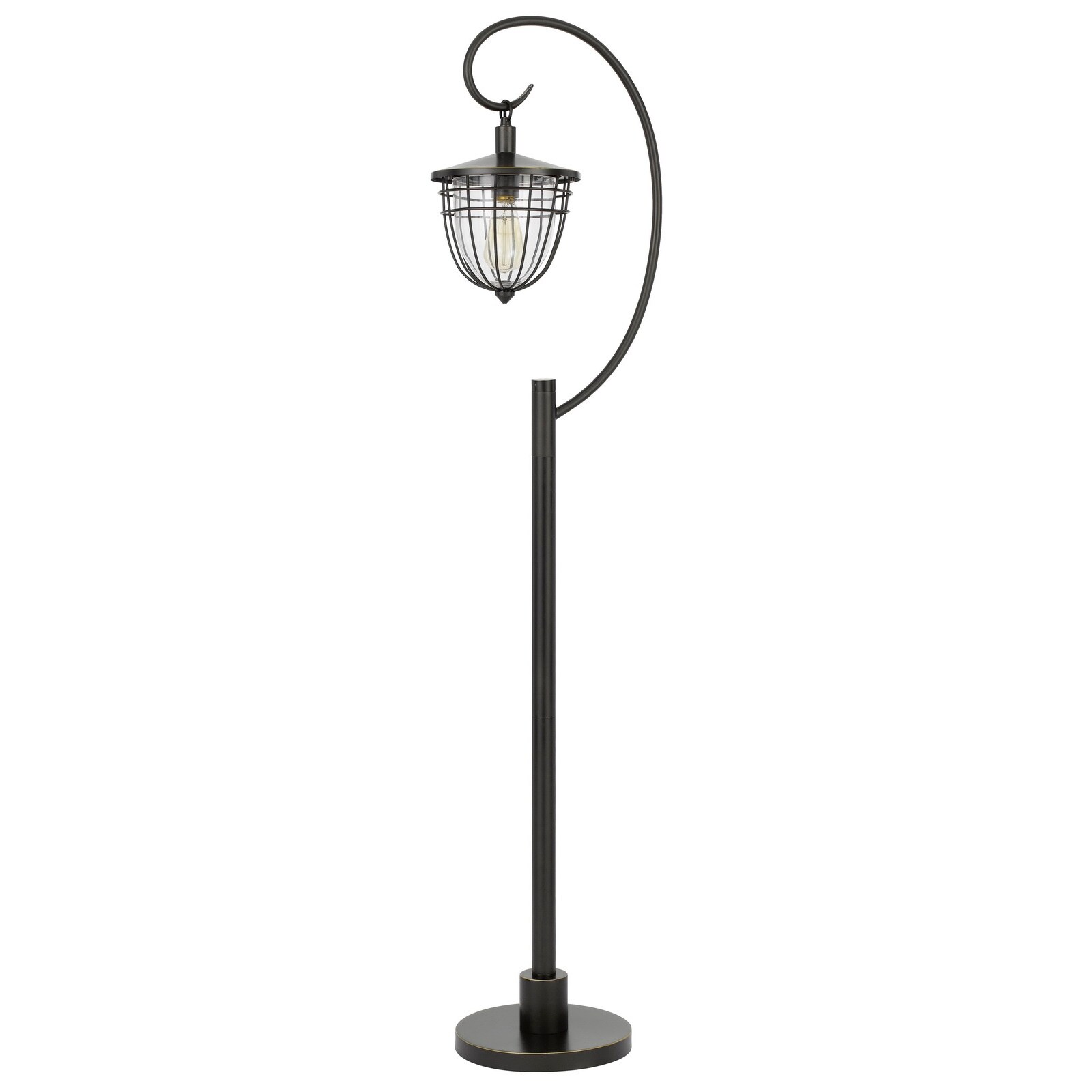 63 Inch Downbridge Lantern Metal Floor Lamp， Bronze Black - Mycitystee