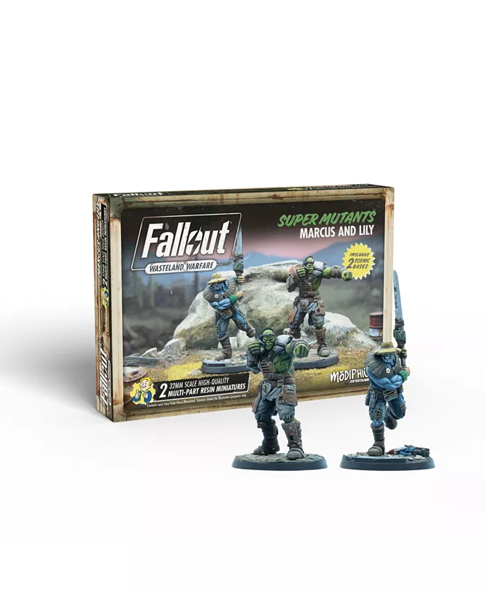 Modiphius Fallout Wasteland Warfare Super Mutants Marcus and Lily， 4 Pieces - Mycitystee