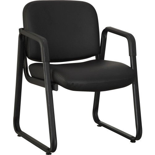 Lorell Black Leather Guest Chair (84577) - Mycitystee