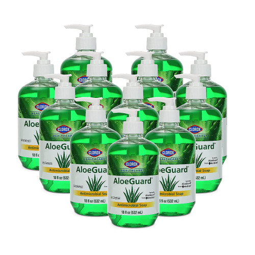 Clorox AloeGuard Antimicrobial Soap， Aloe Scent， 18 oz Pump Bottle， 12/Carton (32378) - Mycitystee