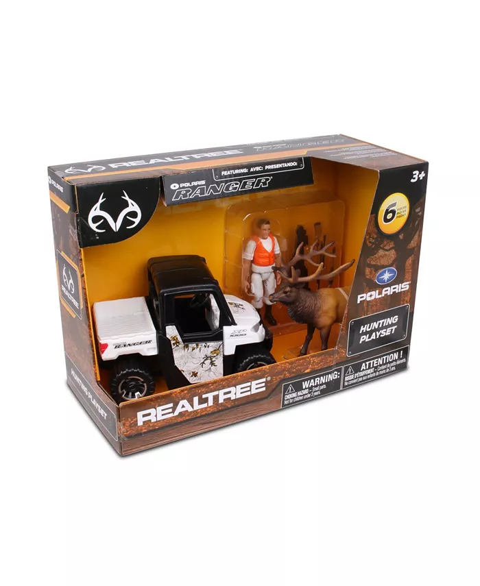 NKOK Realtree 1-18 Scale 6-Piece Polaris Ranger Elk Hunting Playset Colors May Vary - Mycitystee