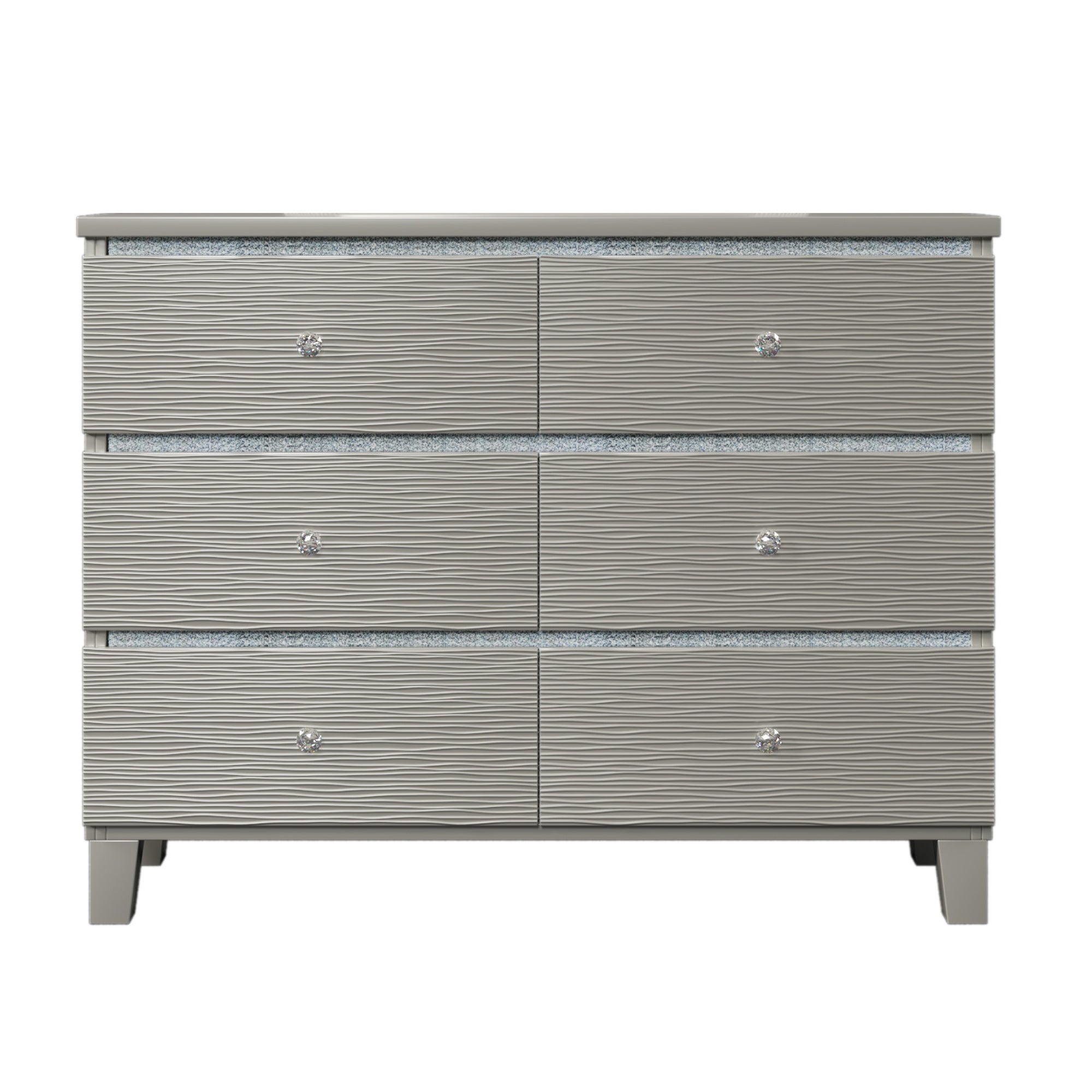 Rubber Wood Dresser with 6 Drawers Crystal Handle - - 37476017 - Mycitystee