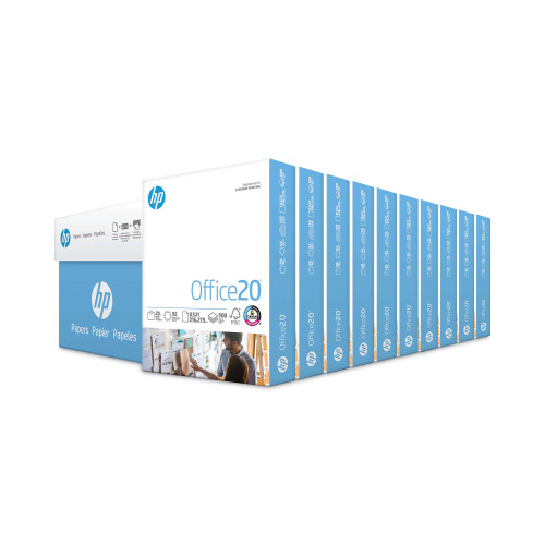 HP Office20 Paper， 92 Bright， 20lb， 8.5 x 11， White， 500 Sheets/Ream， 10 Reams/Carton (112101) - Mycitystee