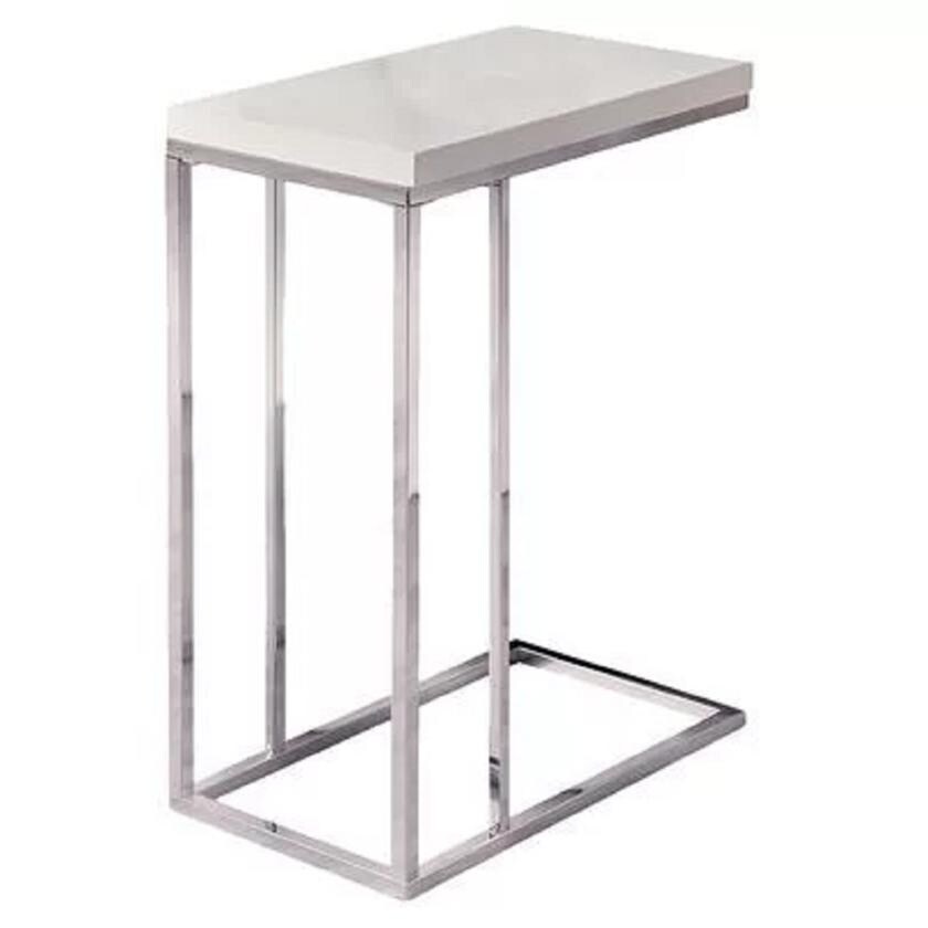White MDF top with Chrome base End Table - Mycitystee