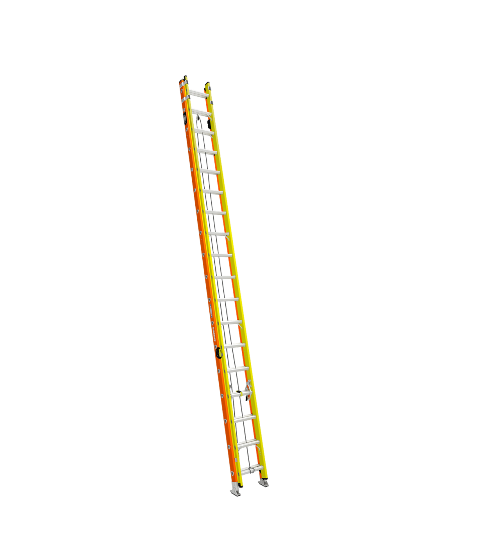 Werner Glidesafe Extension Ladder Fiberglass Tri Rung Type IA 36' - Mycitystee