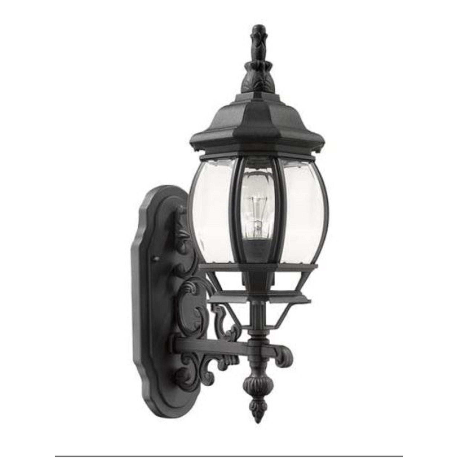 Rustic and Traditional 1 Light Outdoor Wall Light in Black - Mycitystee