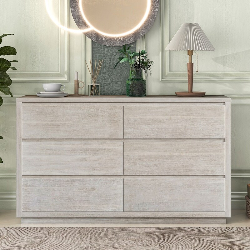 Modern Bedroom Soild Wood 6-Drawer Storage Dresser - - 37397501 - Mycitystee