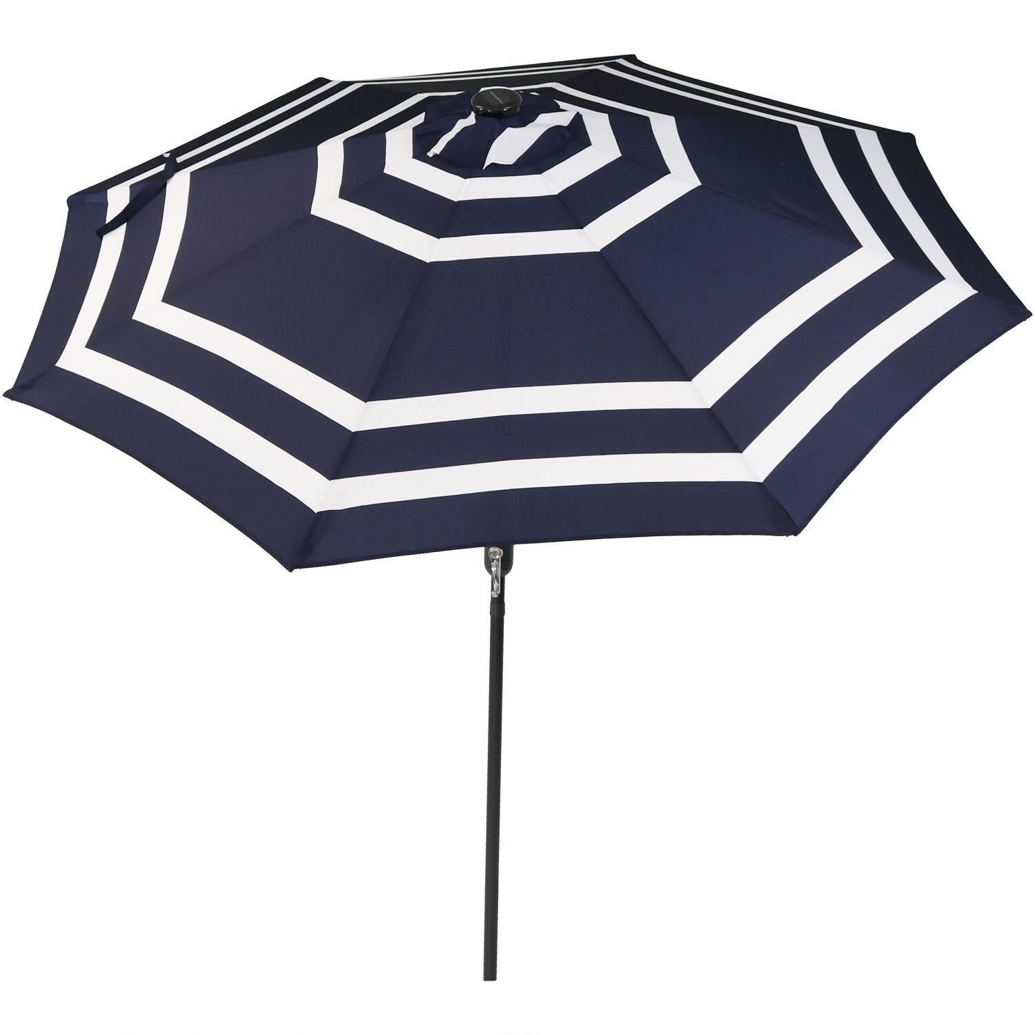 Ultimate Patio 9 Ft. Solar Lighted Octagonal Aluminum Patio Mart Umbrella W/ Crank and Tilt - Mycitystee