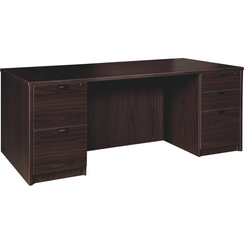 Lorell Prominence 2.0 Espresso Laminate Double-Pedestal Desk - 5-Drawer (PD3672DPES) - Mycitystee