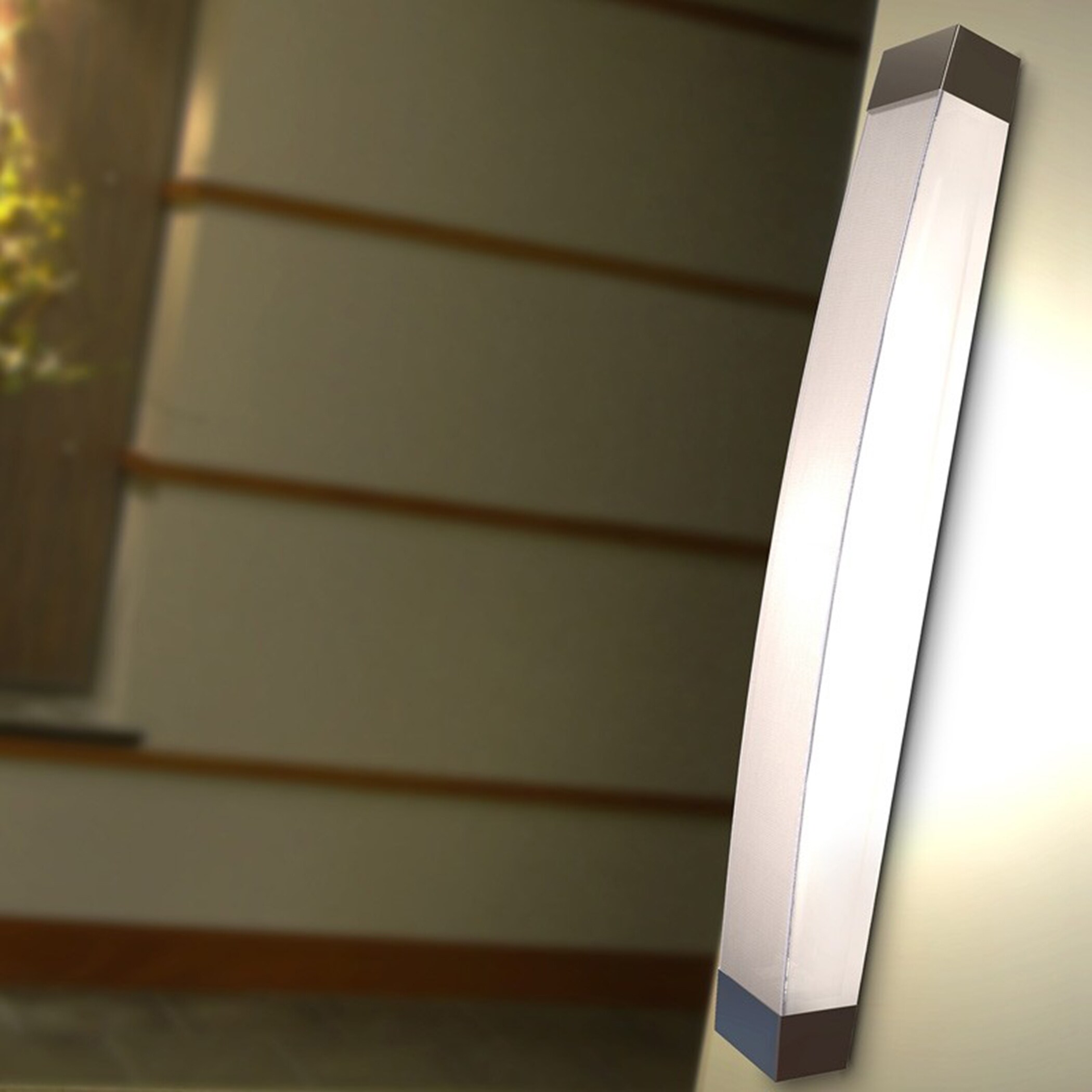 Algiers 49-inch Satin Nickel LED Vanity， Linen Acrylic Shade - Mycitystee