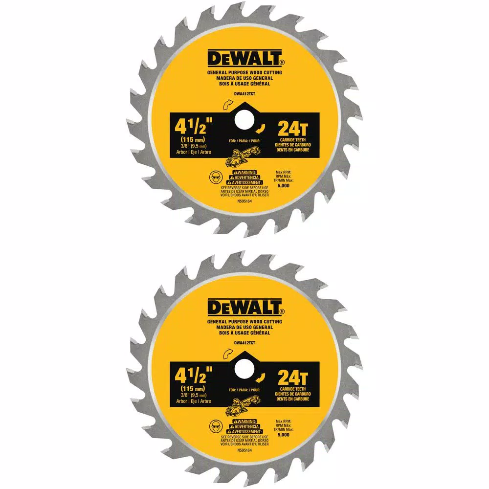 DEWALT ATOMIC 4-1/2 in. 24-Tooth Circular Saw Blade (2-Pack) and#8211; XDC Depot - Mycitystee