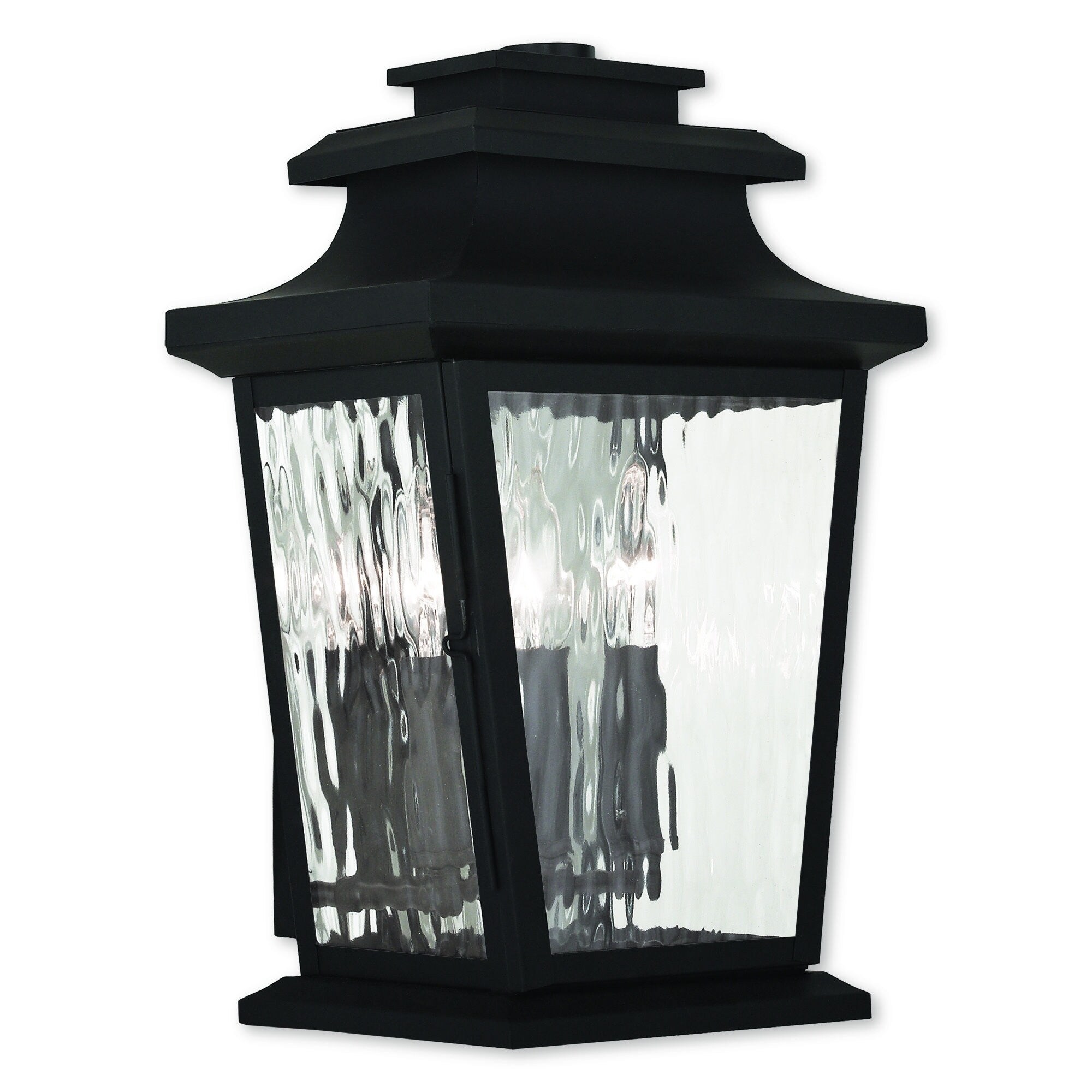 Livex Lighting Hathaway Black 3-light Outdoor Wall Lantern Shopping - The Best Deals on Outdoor Wall Lanterns | 18917311 - Mycitystee