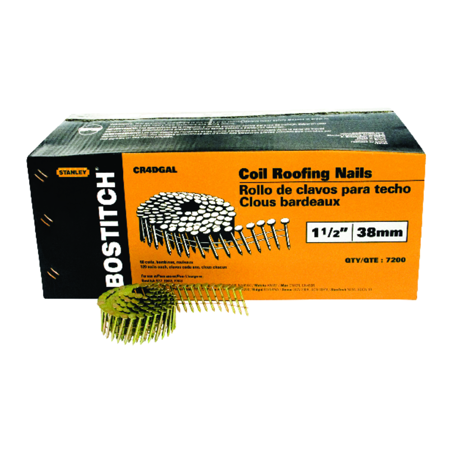 Bostitch 1-1/2 in. Galvanized Roofing Nails 15 deg 7200 pk - Mycitystee