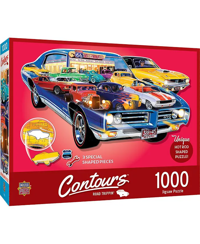 MasterPieces Puzzles Contours Shaped - Road Trippin  1000 Piece Jigsaw Puzzle - Mycitystee