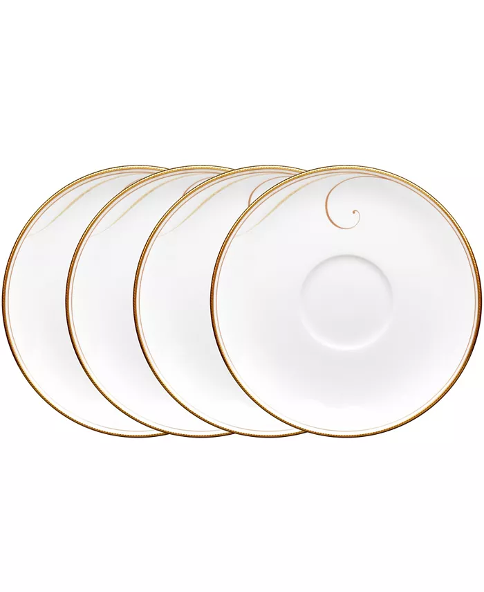 Noritake Golden Wave Set of 4 Saucers， Service For 4 - Mycitystee