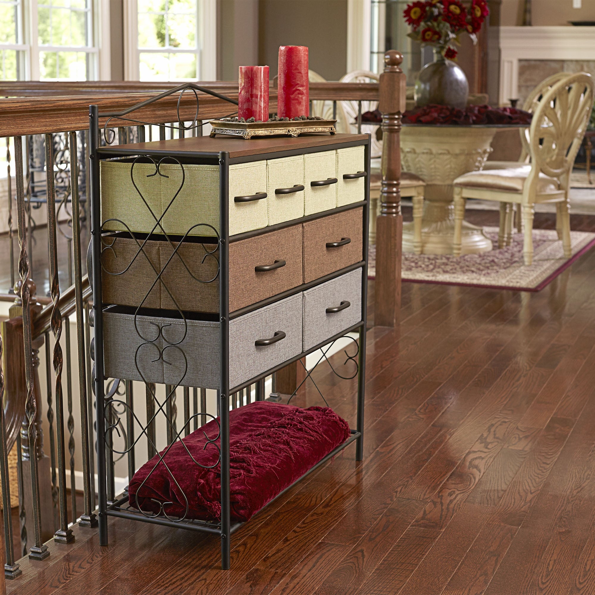 Household Essentials Victorian 8-Drawer Chest | Storage Dresser or Entryway Table | Black - - 28127742 - Mycitystee