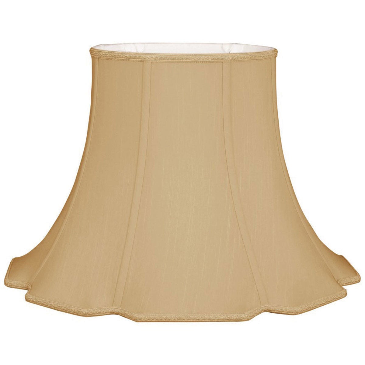 Royal Designs Scalloped Oval Bell Designer Lamp Shade， Antique Gold， (9 x 7) x (18 x 14) x 12.5 - Mycitystee