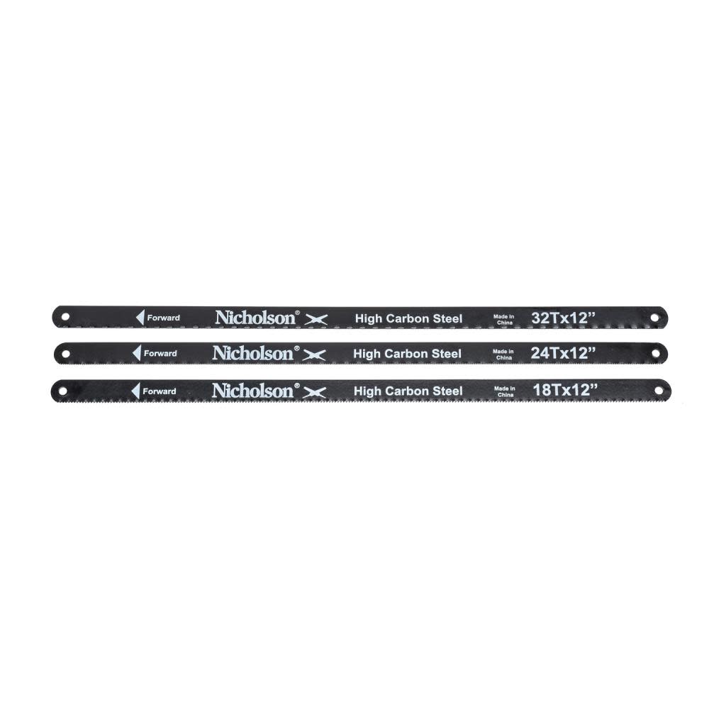 CRESCENT NICHOLSON  High Carbon Steel Hacksaw Blade Set 12 6pc - Mycitystee