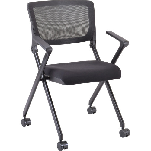 Lorell Plastic Arms Mesh Back Nesting Chair (41845) - Mycitystee