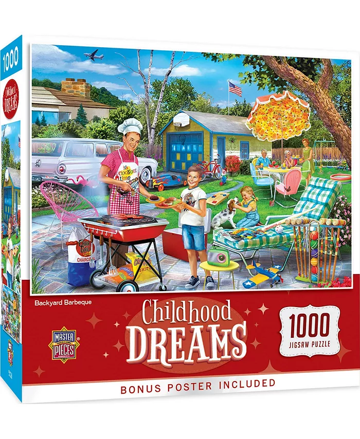 MasterPieces Puzzles Backyard Barbeque Childhood Dreams - 1000 Piece Puzzle - Mycitystee