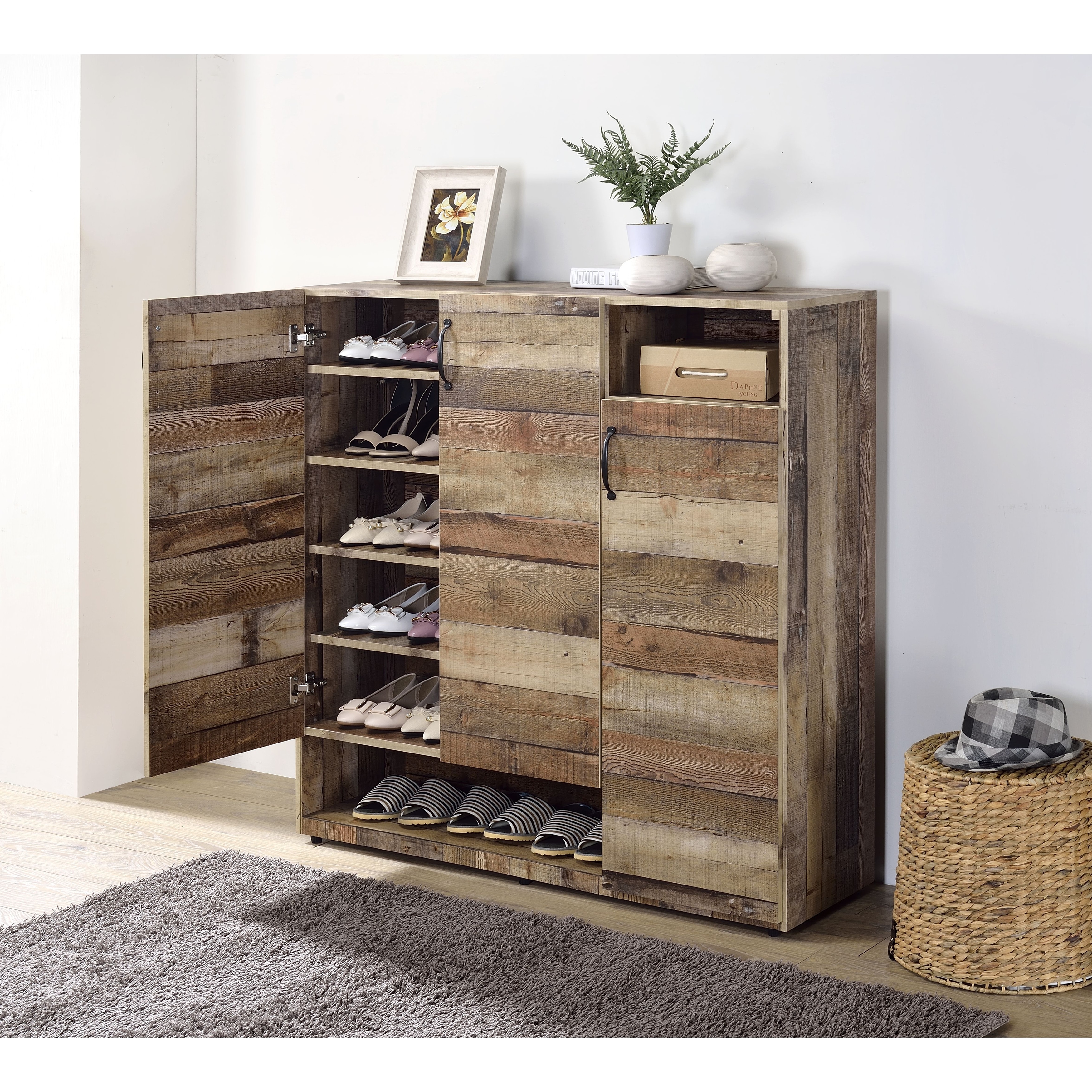 Rustic Gray Oak Howia Wooden Cabinet-47
