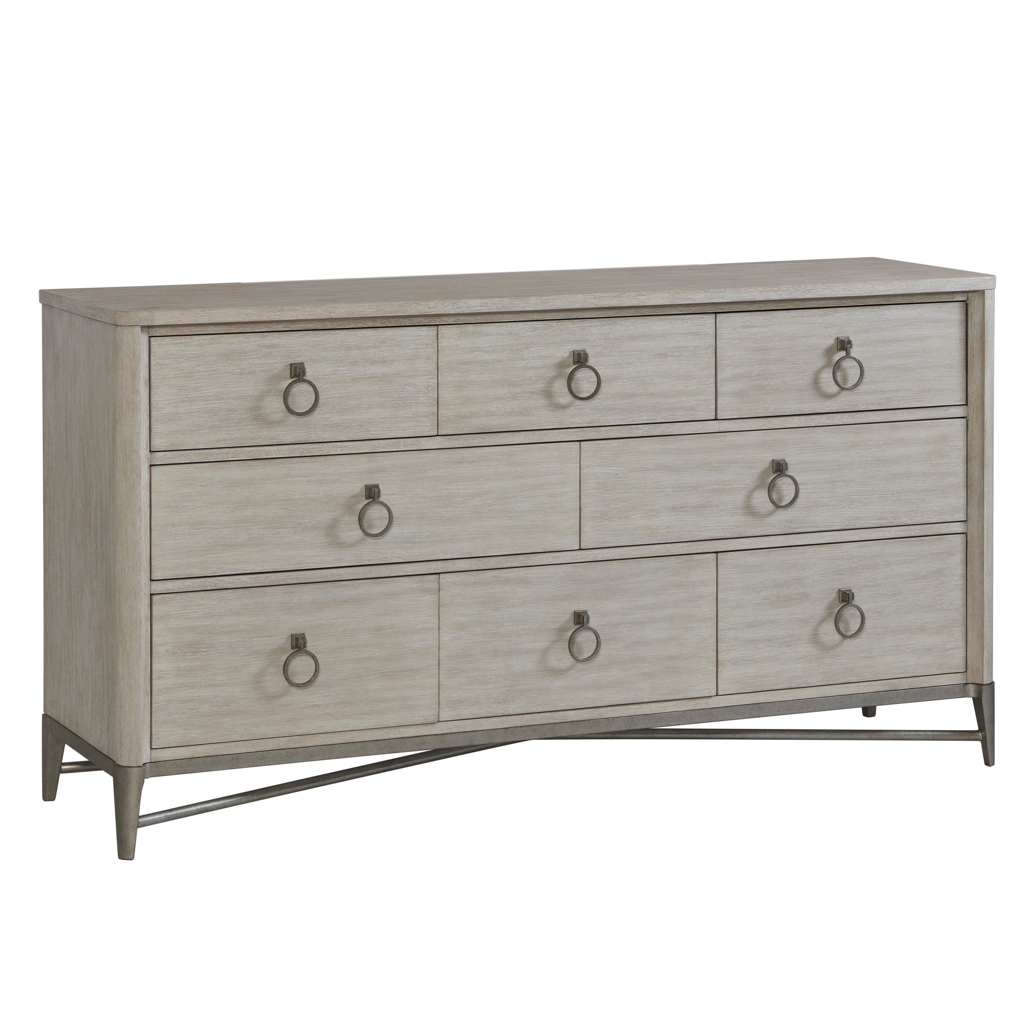 Roundhill Furniture Mantalia Solid Wood 8-Drawer Dresser with Metal Frame， Champagne - - 36644159 - Mycitystee