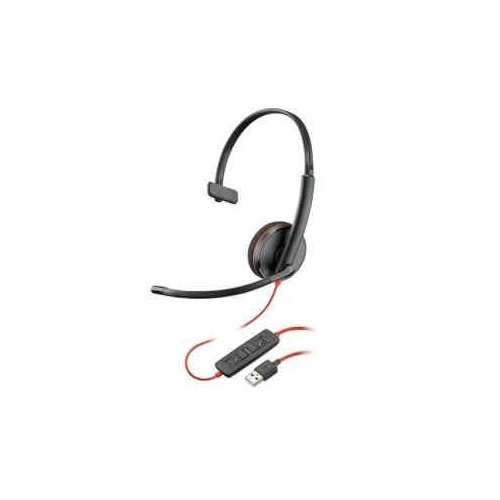 Poly Blackwire 3210， Monaural， Over The Head Headset (C3210) - Mycitystee