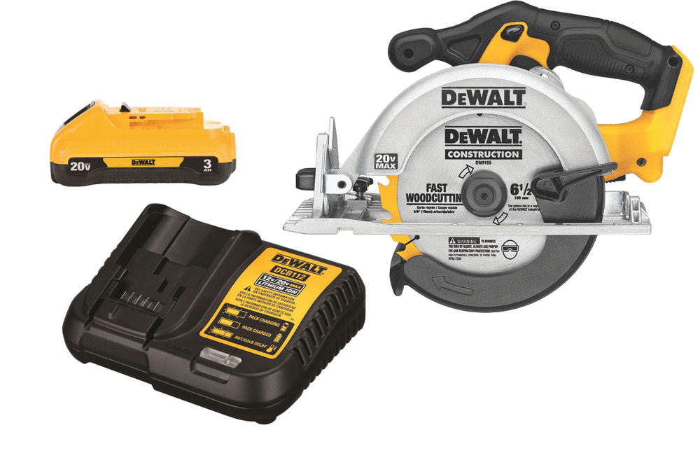 DEWALT 20 V MAX 6 1/2 in Circular Saw 3Ah Kit Bundle DCB230C-DCS391B from DEWALT - Mycitystee